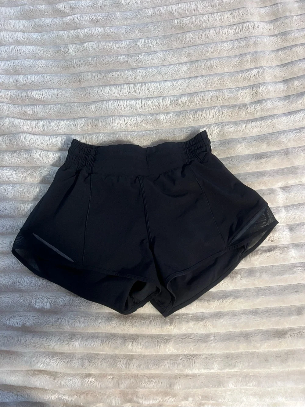 lululemon athletica Black Women's Running Shorts with Mesh Insets